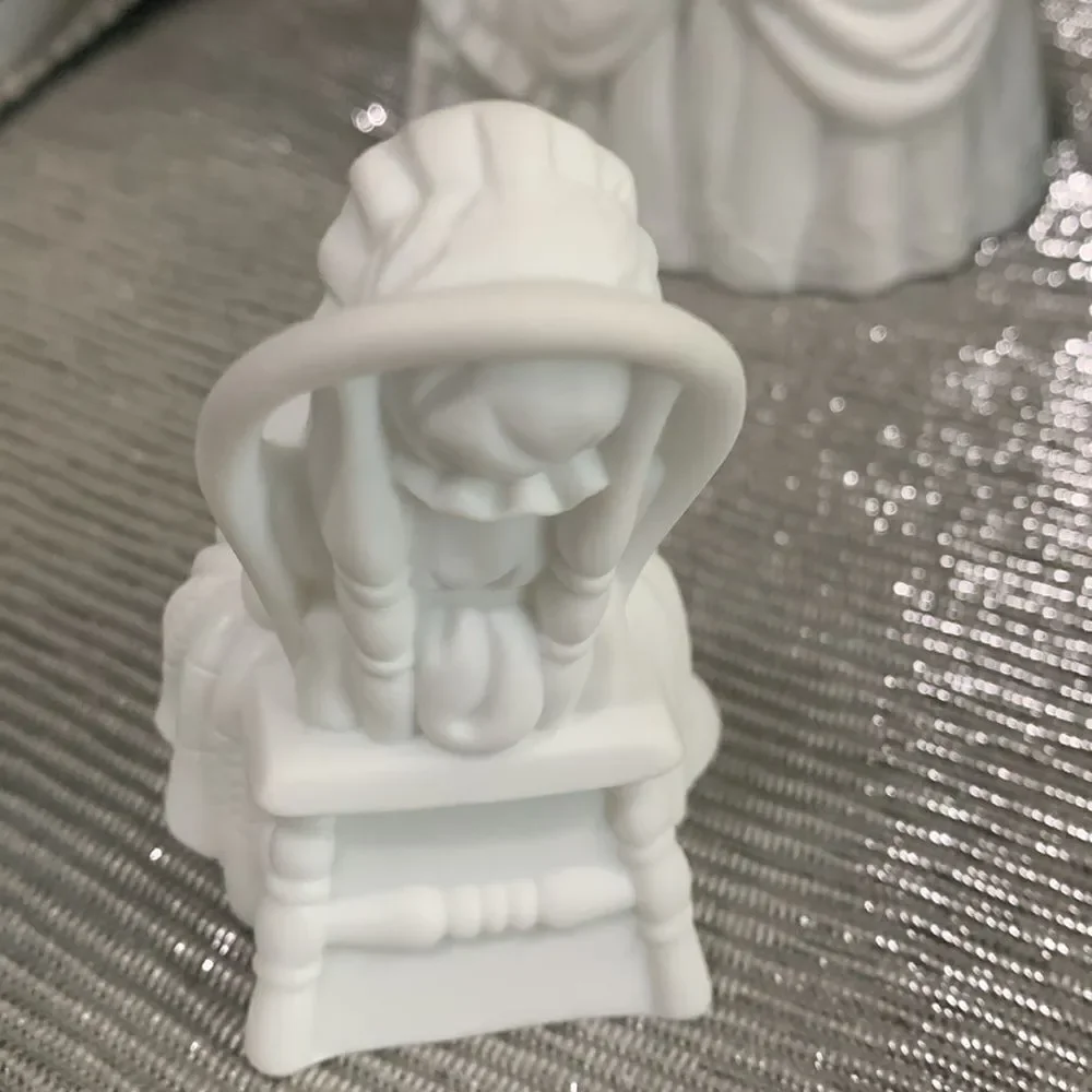 Department 56 Winter Silhouette White Porcelain‎ Figures Christmas Tea Set Of 3